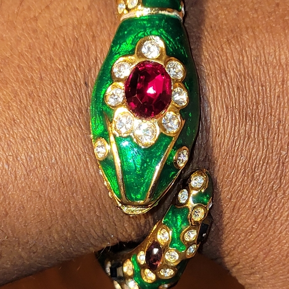 Kenneth Jay Lane Enamel Snake Bracelet - Picture 2 of 10